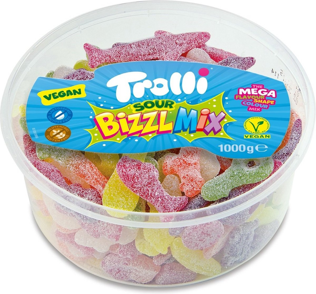 Trolli Tub 1kg Zure Bizzl Mix